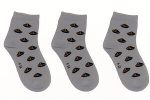 3-Pack Kid's Blue Pattern Socks – Size 8-12